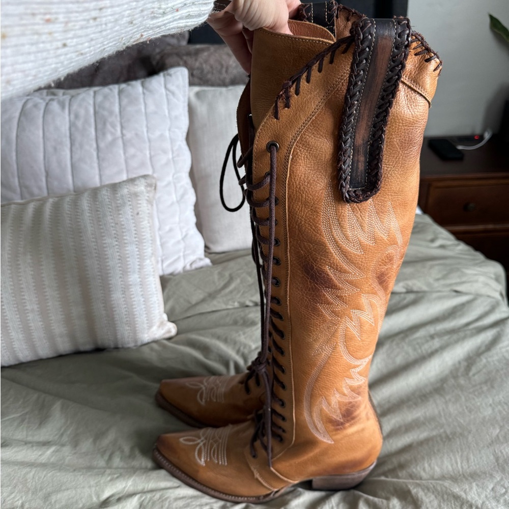 Freebird by Steven Wilder Tan Lace Up Boots - Picture 3 of 6
